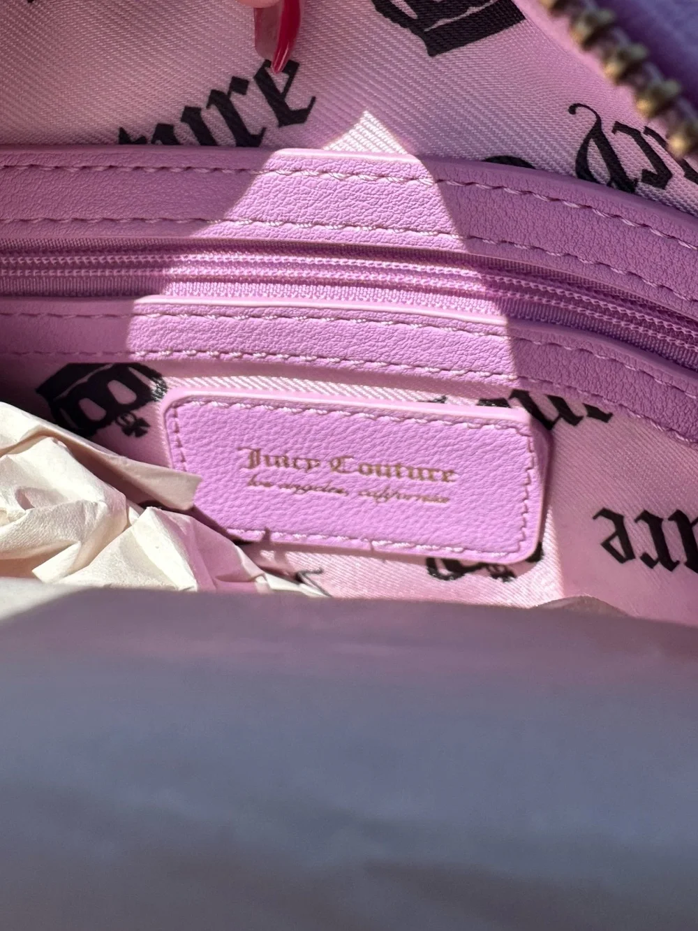 Juicy Couture Y2K Pink Lavender Monogram Bowler Satchel Crossbody Purse NWT